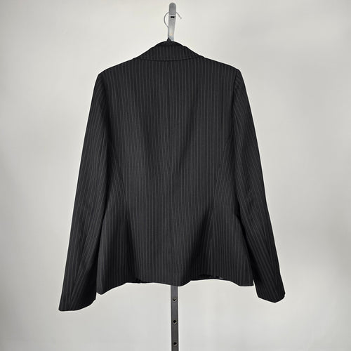 Long Tall Sally Black Pinstripe Blazer - Size 14