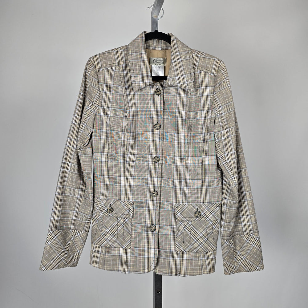 Maison Christine by Tall Girl Plaid Button-Front Jacket - Size 10