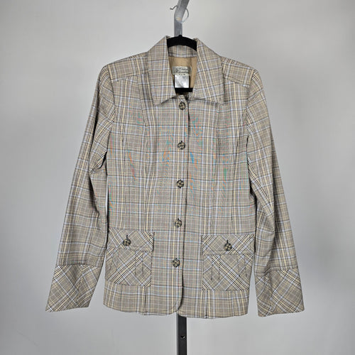 Maison Christine by Tall Girl Plaid Button-Front Jacket - Size 10