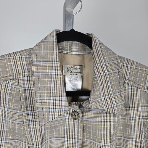 Maison Christine by Tall Girl Plaid Button-Front Jacket - Size 10