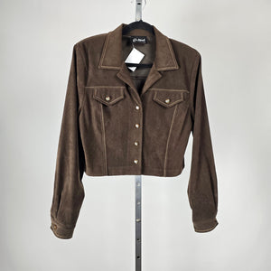 Vintage Jolibel Brown Faux Suede Cropped Jacket - Size M/L