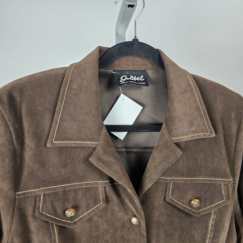 Vintage Jolibel Brown Faux Suede Cropped Jacket - Size M/L