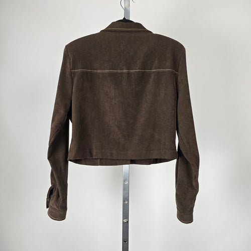 Vintage Jolibel Brown Faux Suede Cropped Jacket - Size M/L