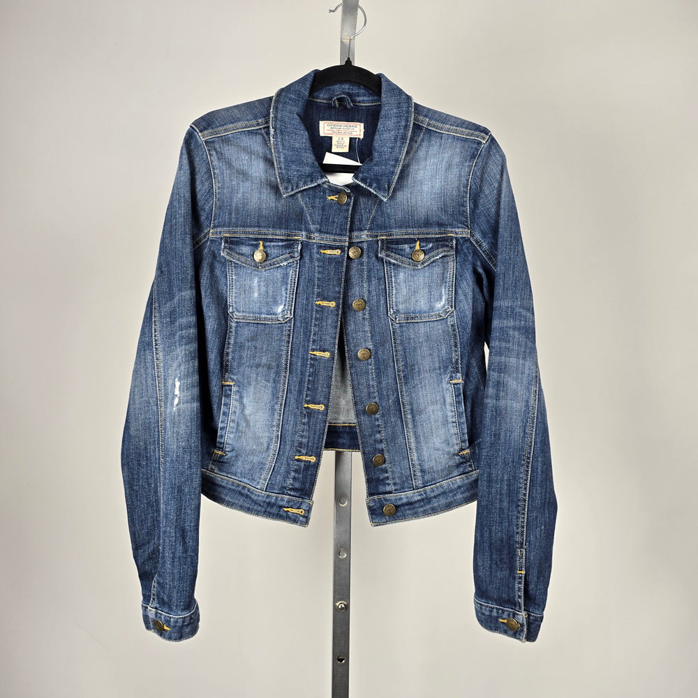 Guess Jeans Distressed Blue Denim Jacket - Size M/L