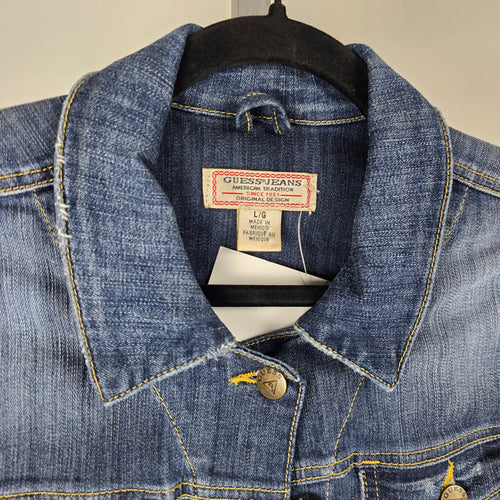 Guess Jeans Distressed Blue Denim Jacket - Size M/L