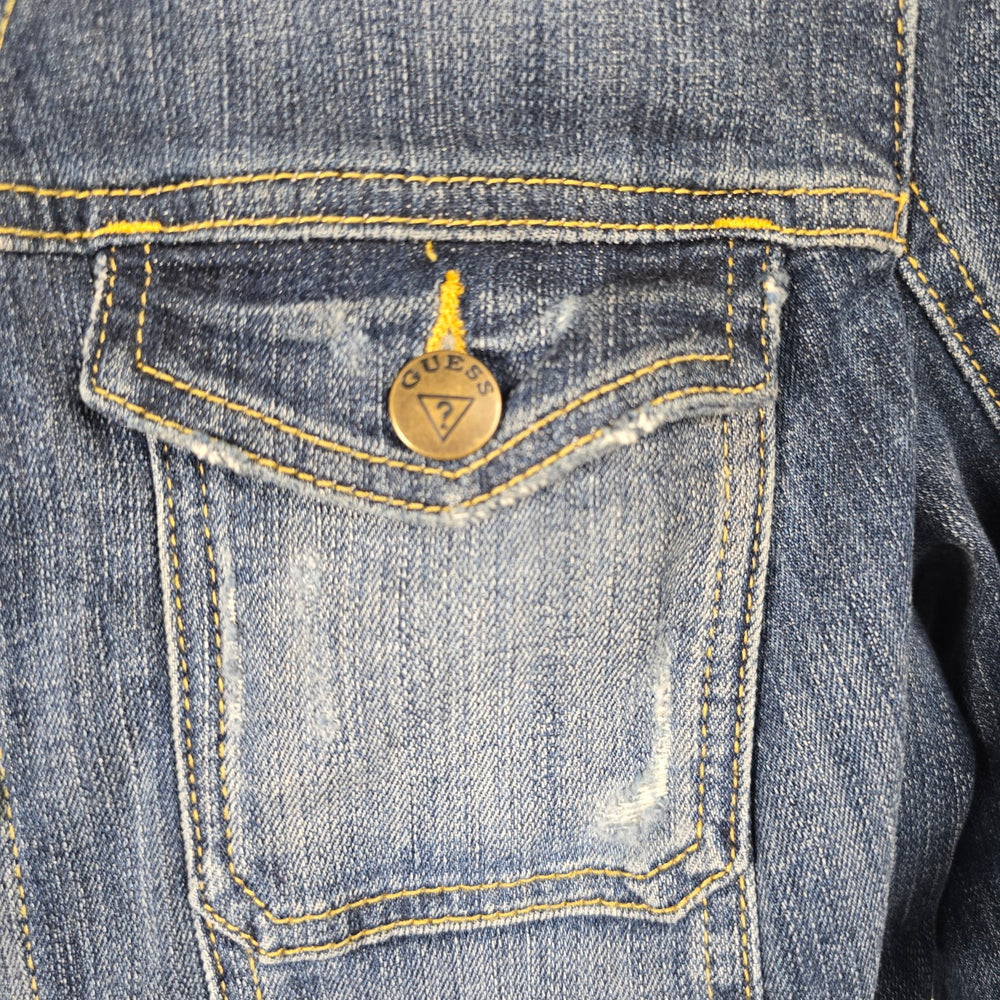 Guess Jeans Distressed Blue Denim Jacket - Size M/L