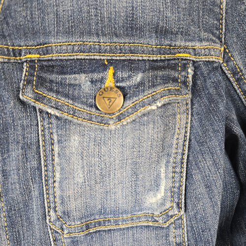Guess Jeans Distressed Blue Denim Jacket - Size M/L