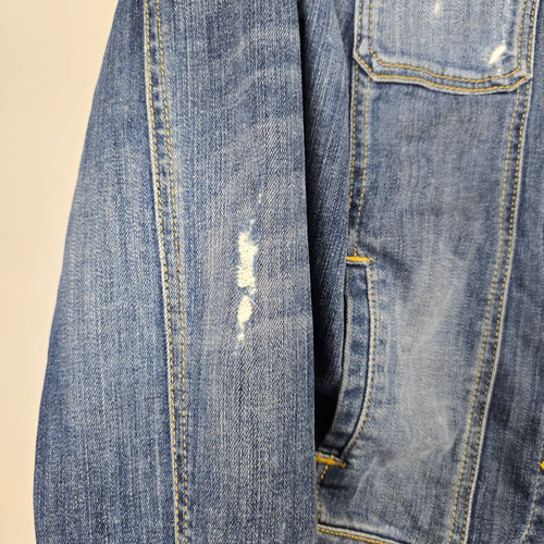 Guess Jeans Distressed Blue Denim Jacket - Size M/L