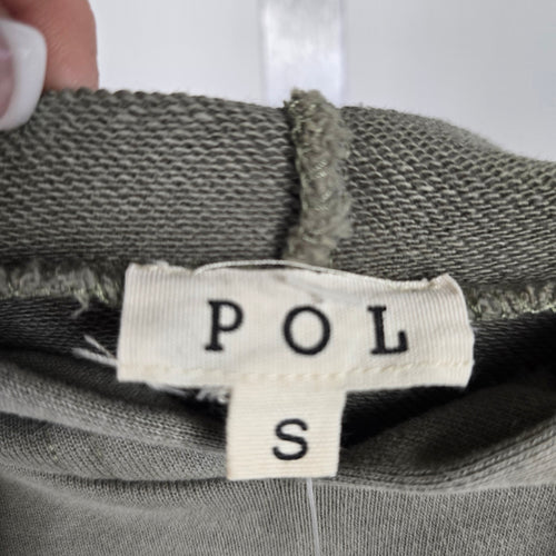 POL Gray Crochet Patchwork Oversize Hooded Sweatshirt - Size M/L