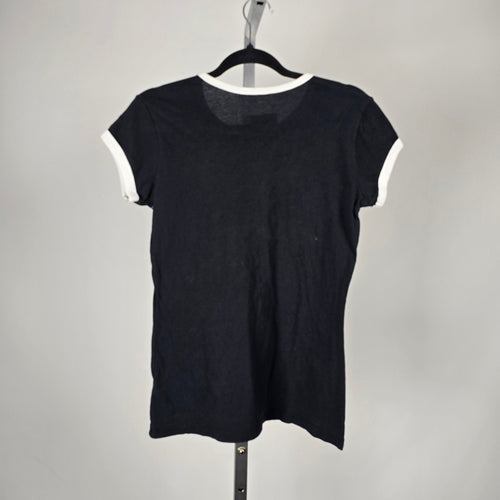 Vintage Guess Black Bright Sunrise Graphic Ringer T-Shirt -  Size S