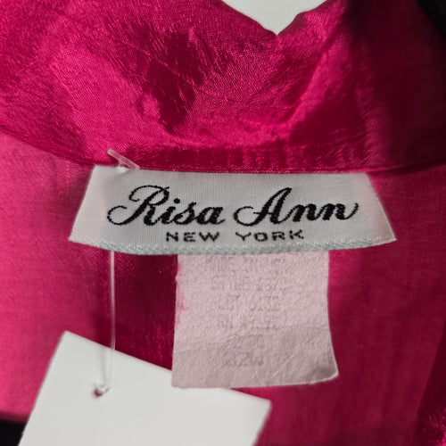 Vintage Risa Ann New York Fuchsia Paisley Patchwork Blouse - Size 22W