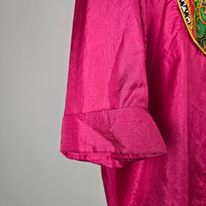 Vintage Risa Ann New York Fuchsia Paisley Patchwork Blouse - Size 22W