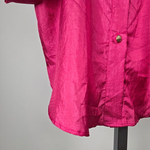 Vintage Risa Ann New York Fuchsia Paisley Patchwork Blouse - Size 22W