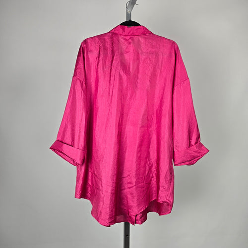 Vintage Risa Ann New York Fuchsia Paisley Patchwork Blouse - Size 22W