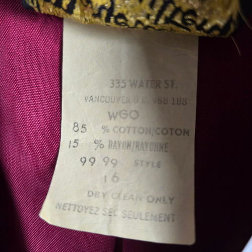 Vintage Marjorie Hamilton Fuchsia Velvet Blazer -  Size 16
