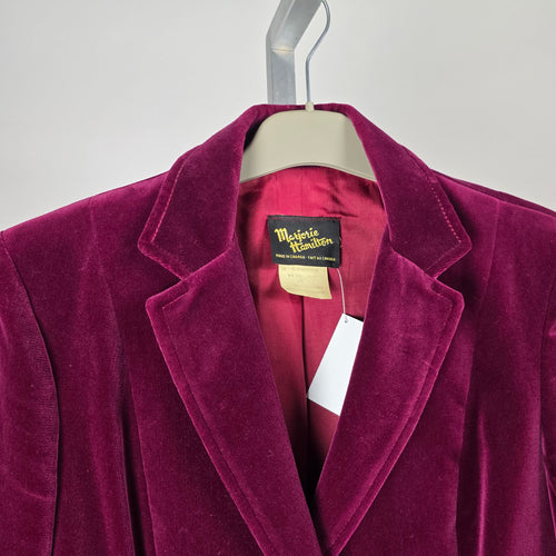 Vintage Marjorie Hamilton Fuchsia Velvet Blazer -  Size 16