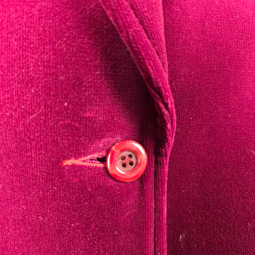 Vintage Marjorie Hamilton Fuchsia Velvet Blazer -  Size 16