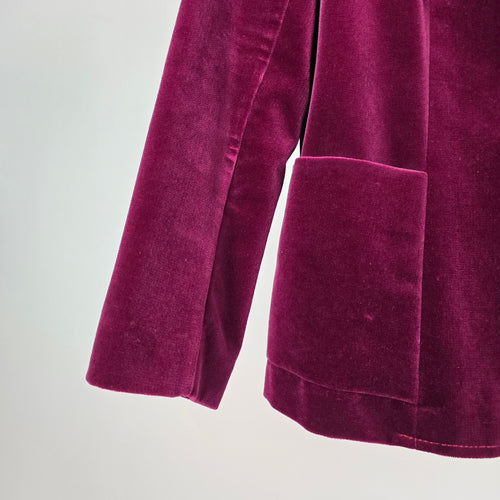 Vintage Marjorie Hamilton Fuchsia Velvet Blazer -  Size 16
