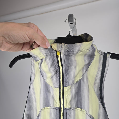 Lululemon Run Reflection Vest Striped Full-Zip Yellow Gray - Size 10