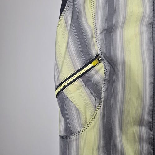 Lululemon Run Reflection Vest Striped Full-Zip Yellow Gray - Size 10
