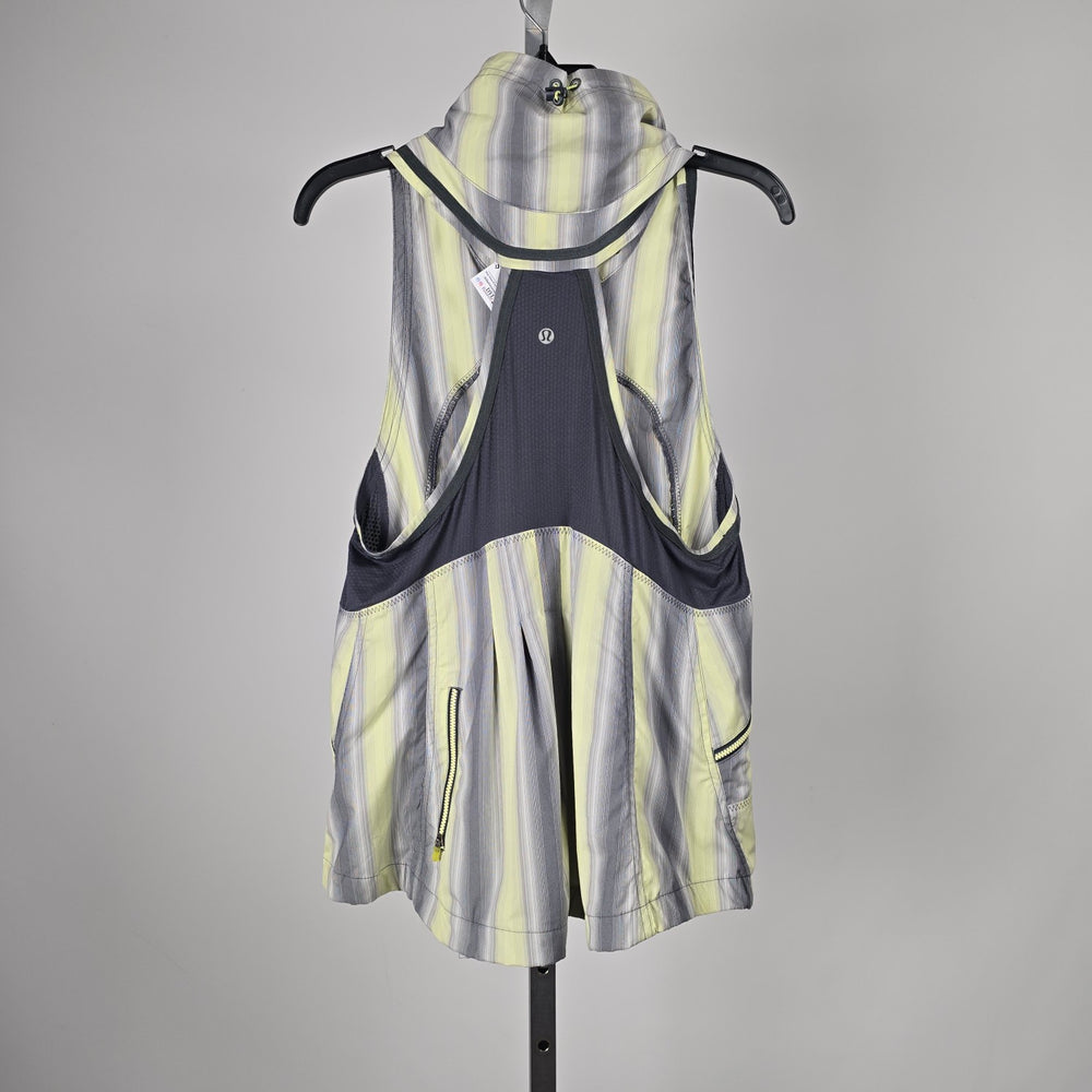 Lululemon Run Reflection Vest Striped Full-Zip Yellow Gray - Size 10