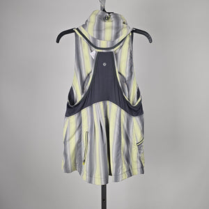 Lululemon Run Reflection Vest Striped Full-Zip Yellow Gray - Size 10