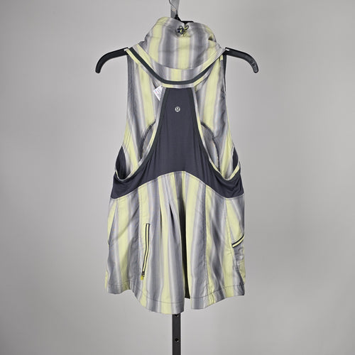 Lululemon Run Reflection Vest Striped Full-Zip Yellow Gray - Size 10