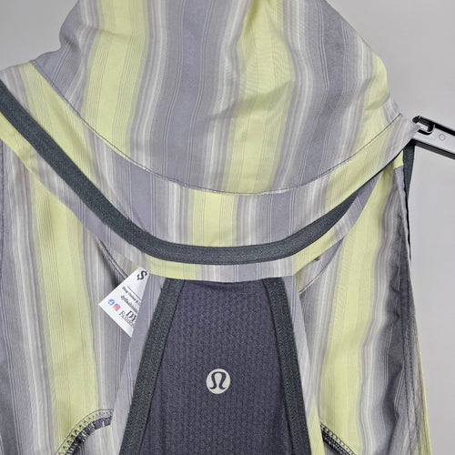 Lululemon Run Reflection Vest Striped Full-Zip Yellow Gray - Size 10