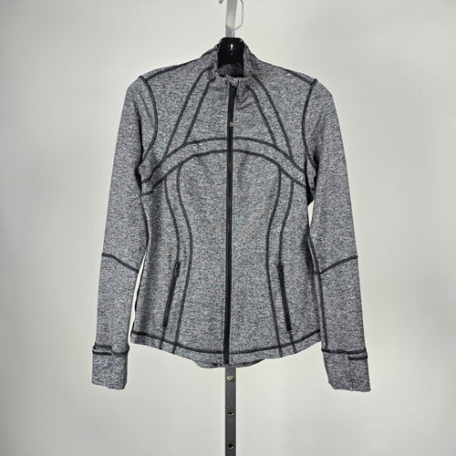 Lululemon Heather Gray Full-Zip Athletic Jacket - Size 8