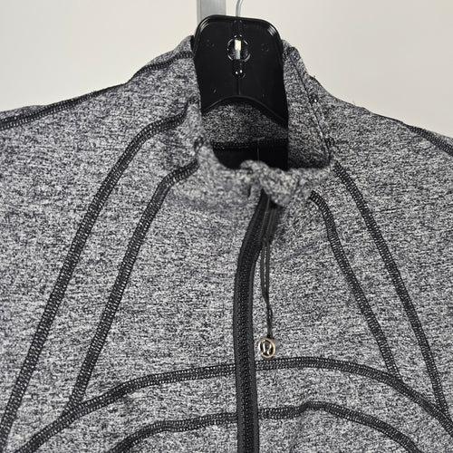 Lululemon Heather Gray Full-Zip Athletic Jacket - Size 8