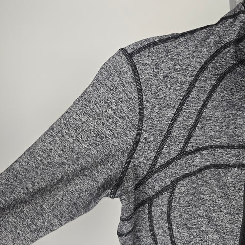 Lululemon Heather Gray Full-Zip Athletic Jacket - Size 8