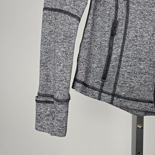 Lululemon Heather Gray Full-Zip Athletic Jacket - Size 8