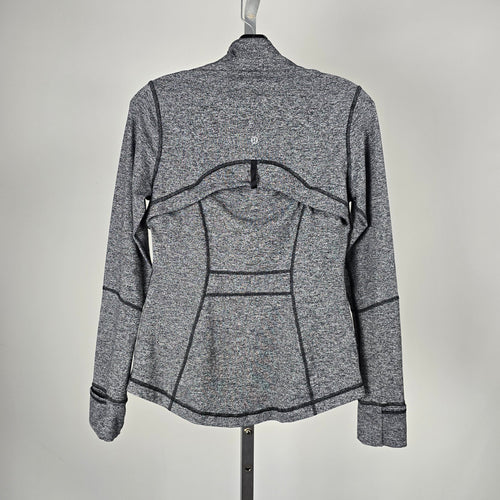 Lululemon Heather Gray Full-Zip Athletic Jacket - Size 8