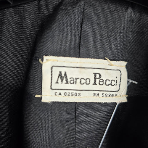 Vintage Marco Pecci Charcoal Gray Wool Tailored Blazer - Size S