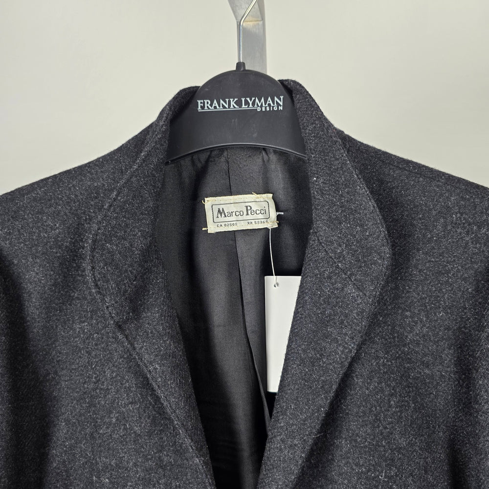 Vintage Marco Pecci Charcoal Gray Wool Tailored Blazer - Size S