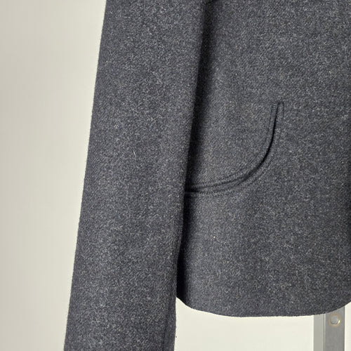 Vintage Marco Pecci Charcoal Gray Wool Tailored Blazer - Size S