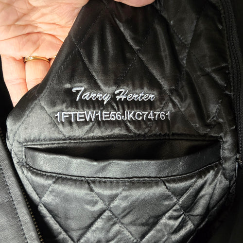 Canada Genuine Sportswear Black Leather Zip Jacket - Size L