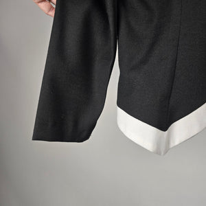 Vintage Jessica Black White Bow Trim Blazer -  Size 11/12