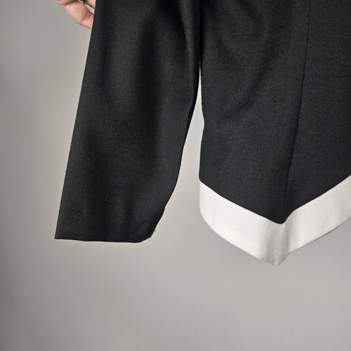 Vintage Jessica Black White Bow Trim Blazer -  Size 11/12