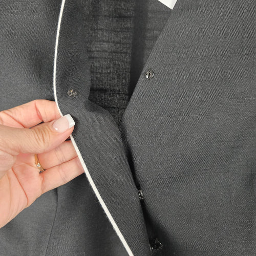 Vintage Jessica Black White Bow Trim Blazer -  Size 11/12