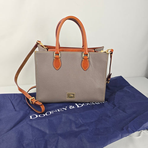 Dooney & Bourke Gray Pebbled Leather Satchel Crossbody Bag