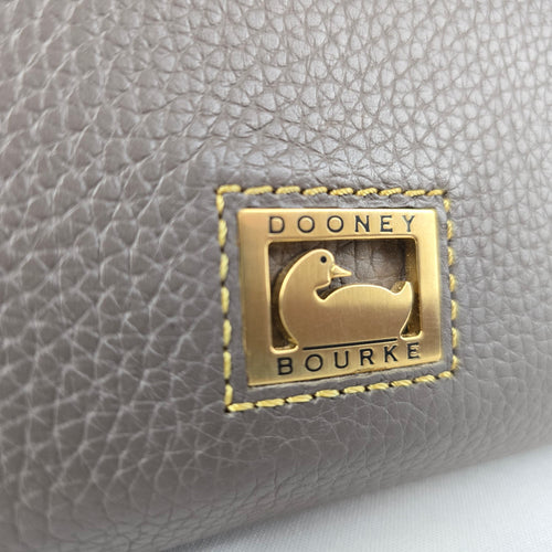 Dooney & Bourke Gray Pebbled Leather Satchel Crossbody Bag