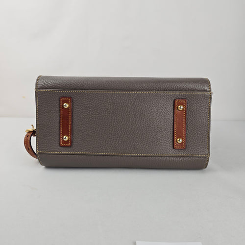 Dooney & Bourke Gray Pebbled Leather Satchel Crossbody Bag