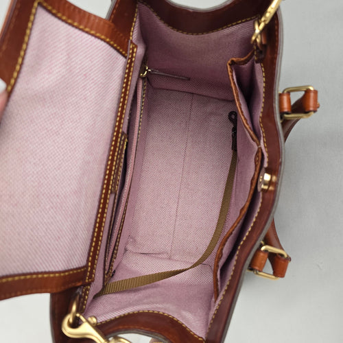 Dooney & Bourke Gray Pebbled Leather Satchel Crossbody Bag