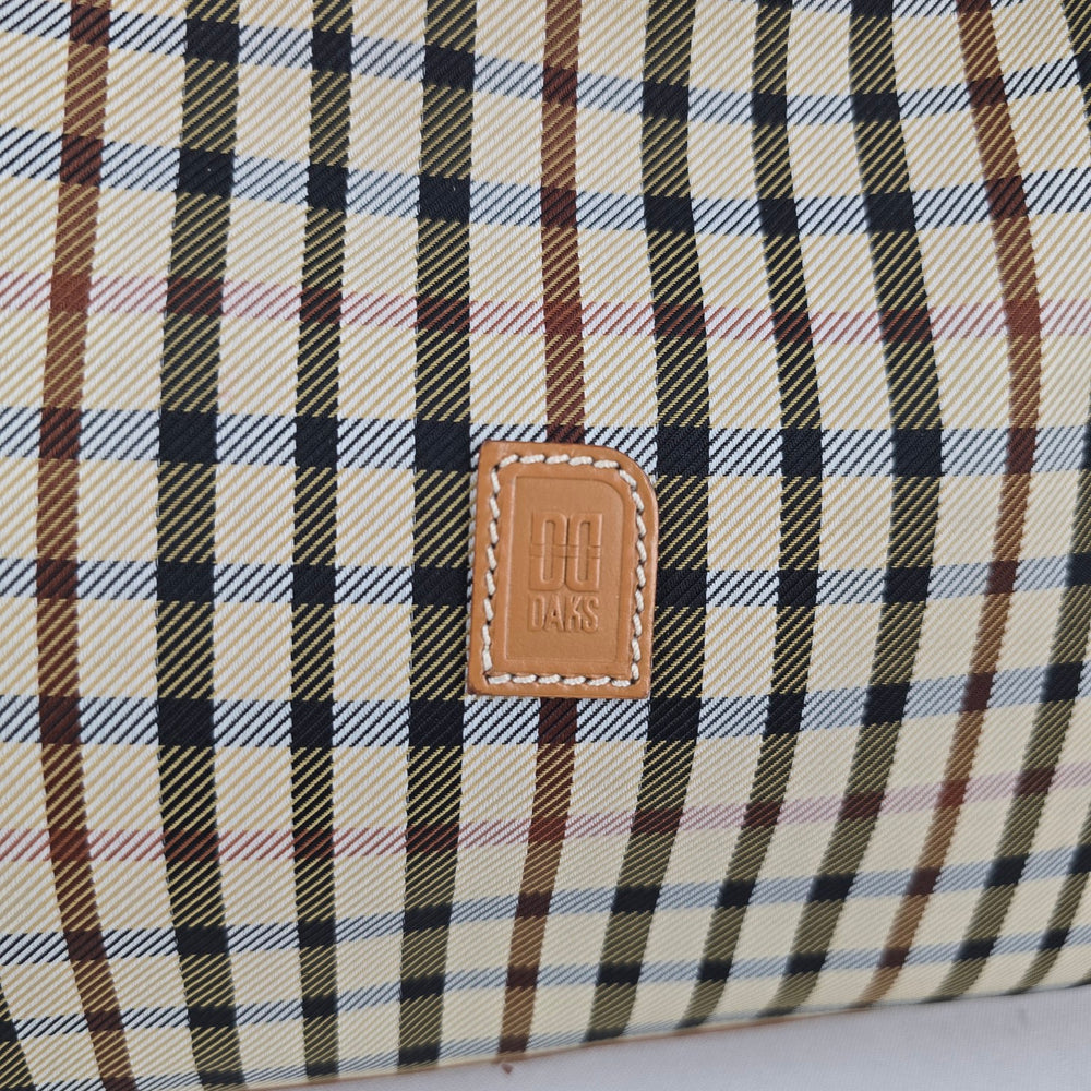 DAKS London Plaid Brown Check Shoulder Bag