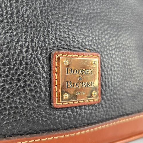 Dooney & Bourke Black Pebbled Leather Dome Satchel Crossbody Bag