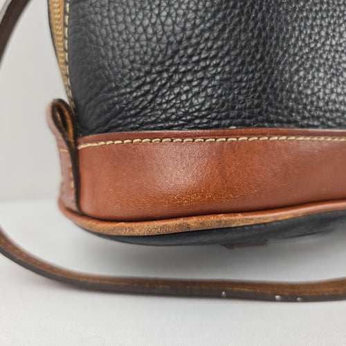 Dooney & Bourke Black Pebbled Leather Dome Satchel Crossbody Bag