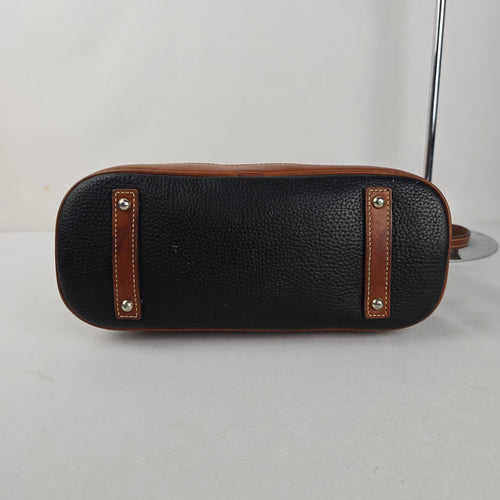 Dooney & Bourke Black Pebbled Leather Dome Satchel Crossbody Bag