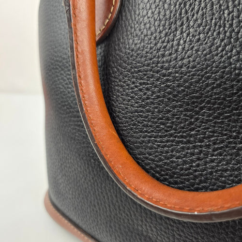 Dooney & Bourke Black Pebbled Leather Dome Satchel Crossbody Bag