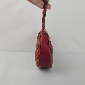 Hand-Painted Floral Leather Mini Handbag